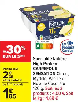 Carrefour Spécialité laitière high protein carrefour sensation offre