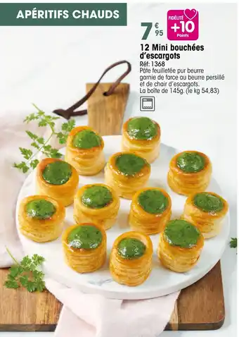 Croque Gel 12 Mini bouchées d'escargots offre