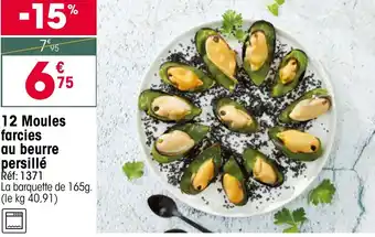 Croque Gel 12 Moules farcies au beurre persillé offre