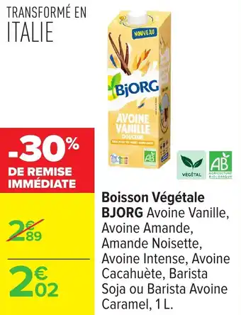 Carrefour Boisson végétale bjorg offre