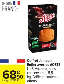 Carrefour Coffret jambon entier avec os aoste offre