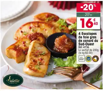 Croque Gel 4 Escalopes de foie gras de canard du Sud-Ouest offre