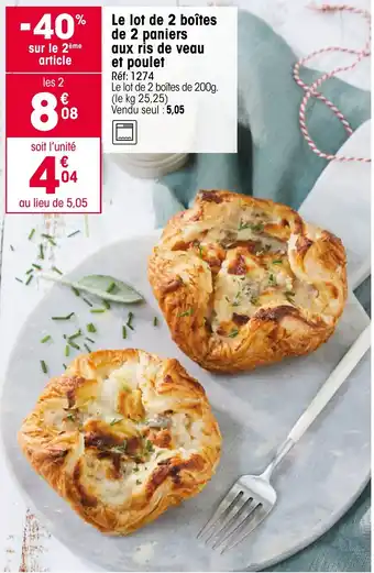 Croque Gel Le lot de 2 boîtes de 2 paniers aux ris de veau et poulet offre