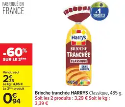 Carrefour Brioche tranchée harrys offre