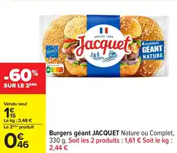 Carrefour Burgers géant jacquet offre