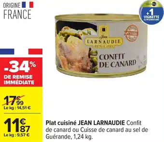 Carrefour Plat cuisiné jean larnaudie offre