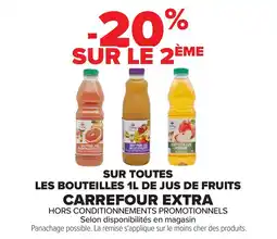 Carrefour Sur toutes les bouteilles de jus de fruits carrefour extra offre