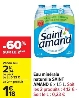 Carrefour Eau minérale naturelle saint amand offre
