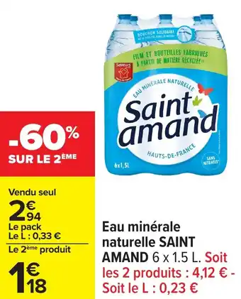 Carrefour Eau minérale naturelle saint amand offre