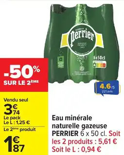Carrefour Eau minérale naturelle gazeuse perrier offre