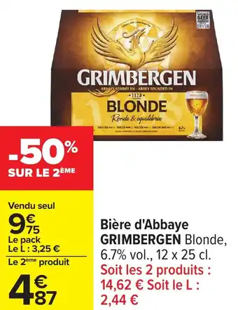 Carrefour Bière d'abbaye grimbergen offre