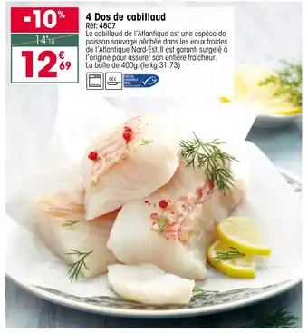 Croque Gel 4 Dos de cabillaud offre