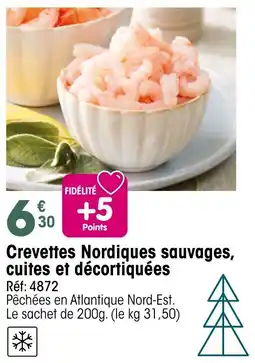 Croque Gel Crevettes Nordiques sauvages, cuites et décortiquées offre