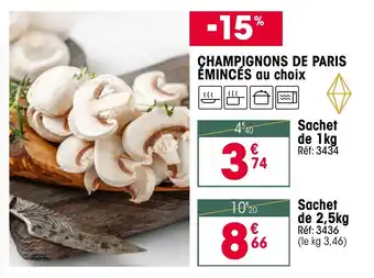 Croque Gel Champignons de paris éminces offre