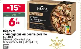 Croque Gel Cèpes et champignons au beurre persillé offre