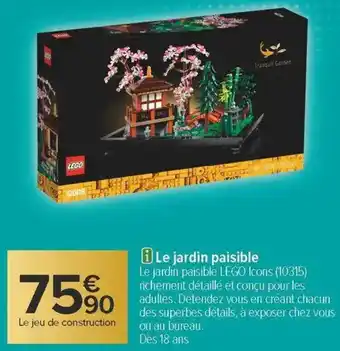 Carrefour Le jardin paisible offre