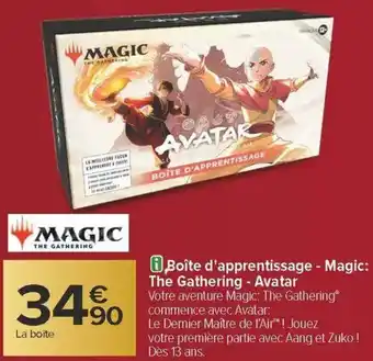 Carrefour Boîte d'apprentissage magic: the gathering avatar offre