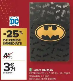 Carrefour Carnet batman offre