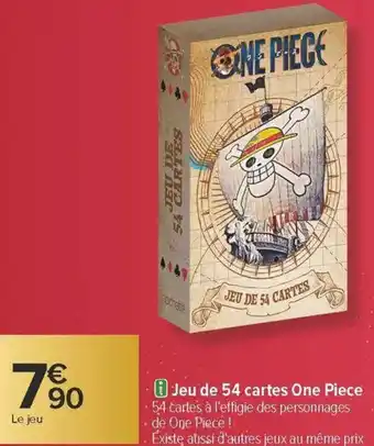 Carrefour Jeu de 54 cartes one piece offre