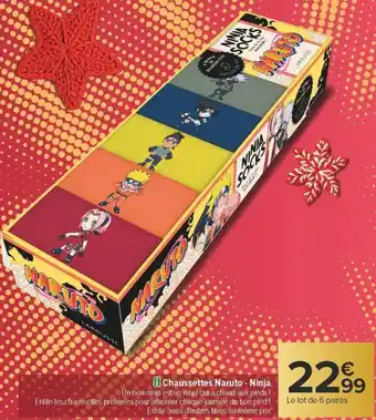 Carrefour Chaussettes naruto ninja offre