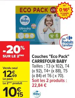 Carrefour Couches eco pack carrefour baby offre