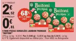 E.Leclerc Express Buitoni - 9 mini pizzas surgelées jambon fromage offre