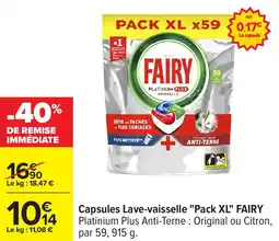 Carrefour Capsules lave vaisselle pack xl fairy offre