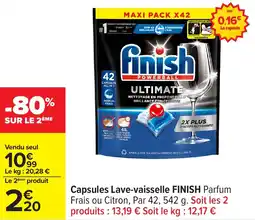 Carrefour Capsules lave vaisselle finish offre