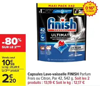 Carrefour Capsules lave vaisselle finish offre