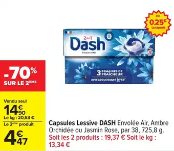 Carrefour Capsules lessive dash offre