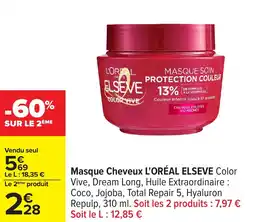 Carrefour Masque cheveux l'oréal elseve offre