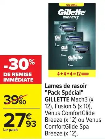 Carrefour Lames de rasoir pack spécial gillette offre