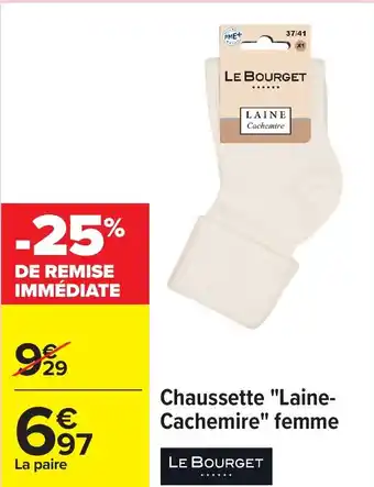 Carrefour Chaussette laine cachemire femme offre