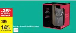 Carrefour Lot de 4 verres à pied longchamp offre