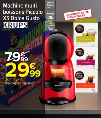 Carrefour Machine multi boissons piccolo xs dolce gusto offre