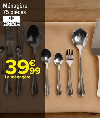 Carrefour Ménagère 75 pièces offre