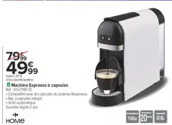 Carrefour Machine Espresso à capsules offre