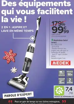 Carrefour Aspirateur balai laveur offre