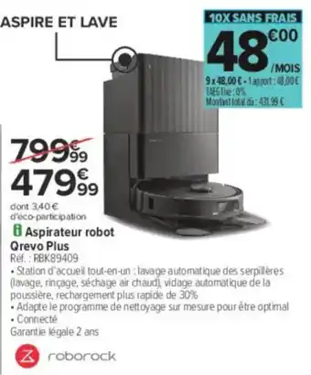 Carrefour Aspirateur robot qrevo plus offre
