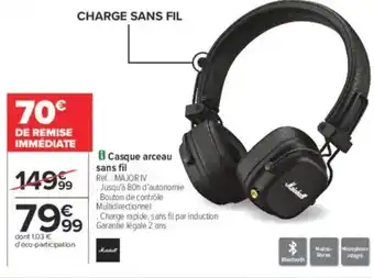 Carrefour Casque arceau sans fil offre