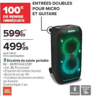Carrefour Enceinte de soirée portable offre