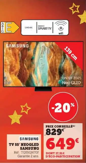 Hyper U SAMSUNG Tv 55' neoqled offre