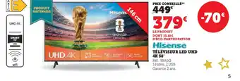 Hyper U HISENSE Téléviseur led uhd 4k 58" offre