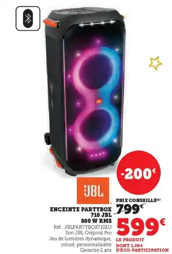 Hyper U JBL Enceinte partybox 710 800 w rms offre