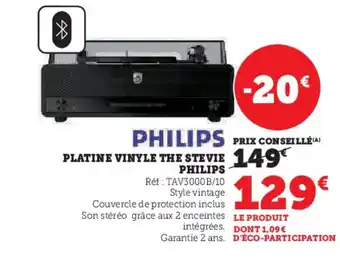 Hyper U PHILIPS Platine vinyle the stevie offre