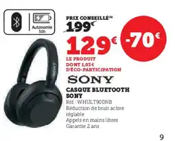 Hyper U SONY Casque bluetooth offre