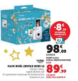 Hyper U INSTAX MINI Pack noël 12 offre