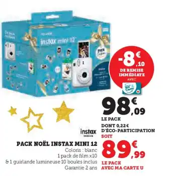 Hyper U INSTAX MINI Pack noël 12 offre