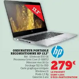 Hyper U HP Ordinateur portable reconditionne 13,3" offre