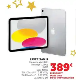 Hyper U Apple ipad 11 offre